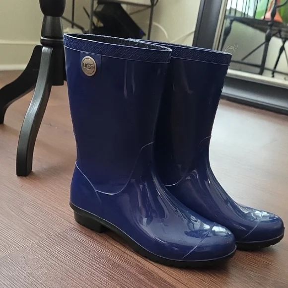 UGG Women's Blue Rain Boots - Picture 1 of 3